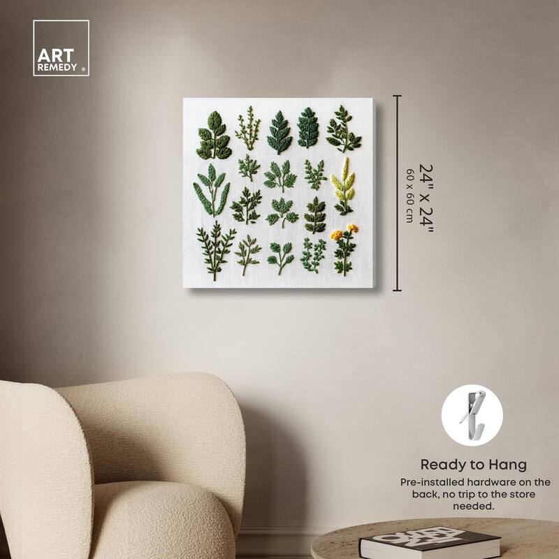 Stitched Sprout II Canvas by Art Remedy, Gallery Wrapped