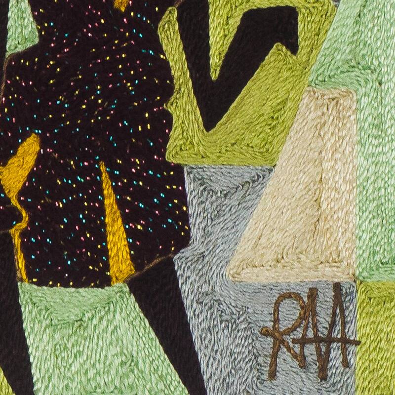 Novica Handmade Geometric Dance Silk Wall Art