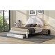 preview thumbnail 10 of 16, Chic Full Size LED Bed with Seashell Headboard and Dual Storage Drawers, White/Pink