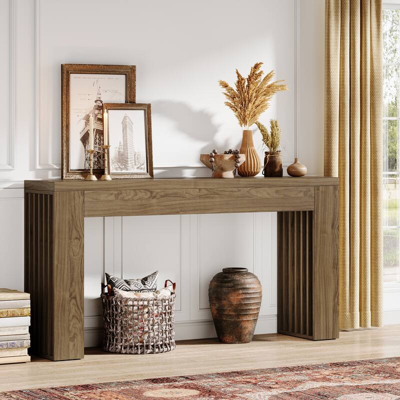 Wooden Console Sofa Table, Behind-the-Couch Accent Entryway Table for Entrance Hallway Living Room