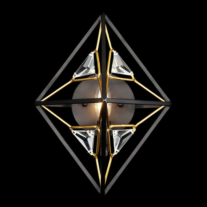 Varaluz Marcia 1-Light Wall Sconce - Matte Black/French Gold