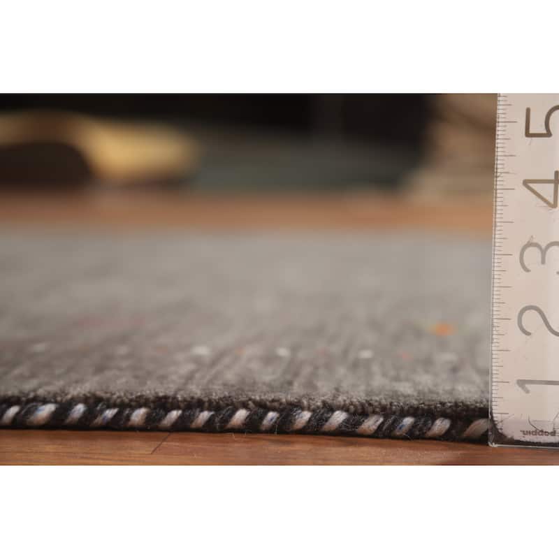 Hand Knotted Oriental 100% Wool Carpet Tribal Tribal Greys & Charcoal Gabbeh Area Rug - 7' 8'' X 5' 0''