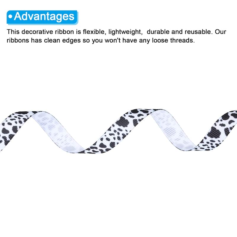 Ribbon for Gift Wrapping, 1pcs Cow Print Ribbons