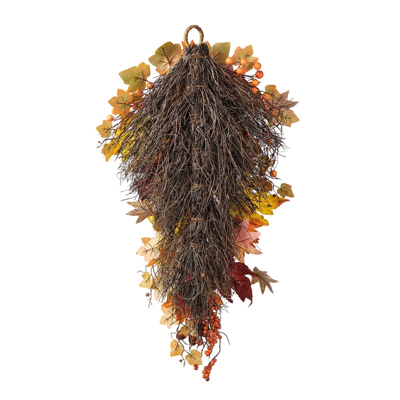 Glitzhome 3ft Fall Sunflower Leaf Potted Tree Thanksgiving Porch Decor