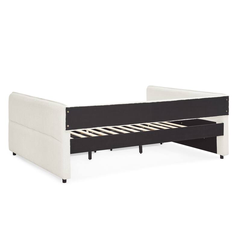 Daybed with Trundle Upholstered Tufted Sofa Bed