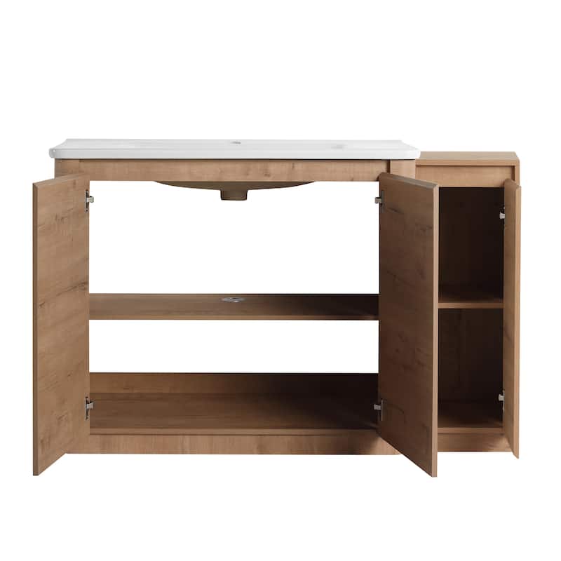 Bathroom Vanity With Sink In 36/40/48/52/60/64/84/92 Inch, Freestanding Bathroom Vanity With Doors and Adjustable Shelf