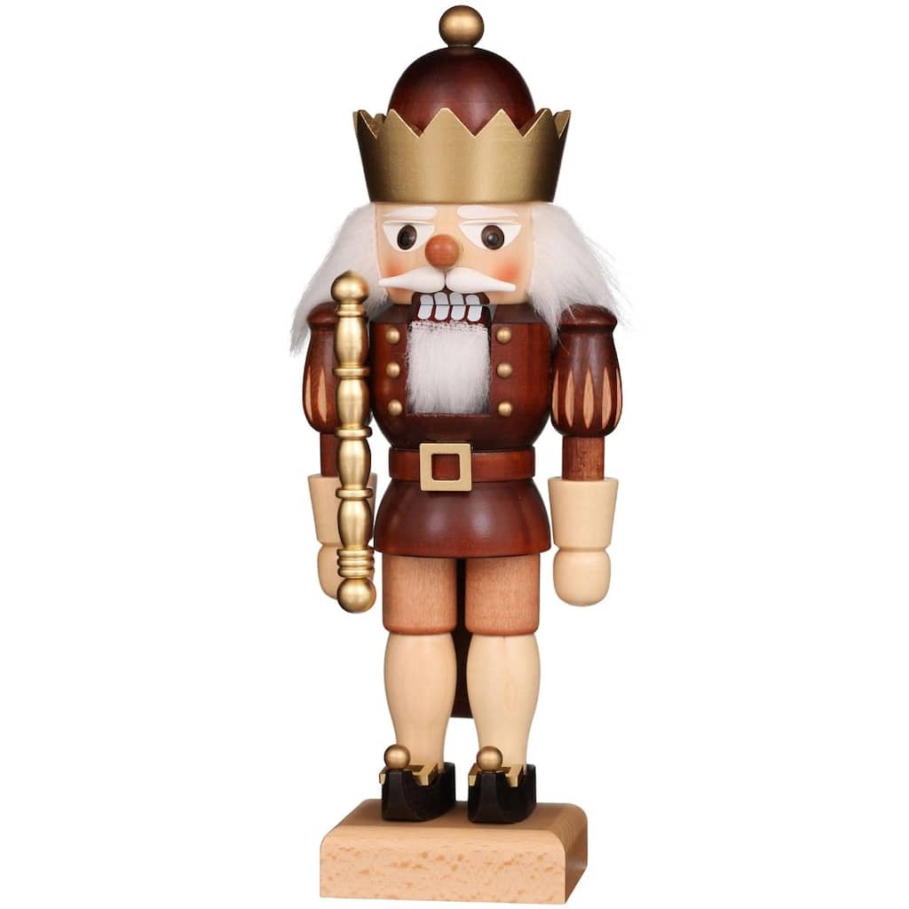 10.5-Inch Red and Gold Christian Ulbricht Handcrafted Wooden King Nutcracker