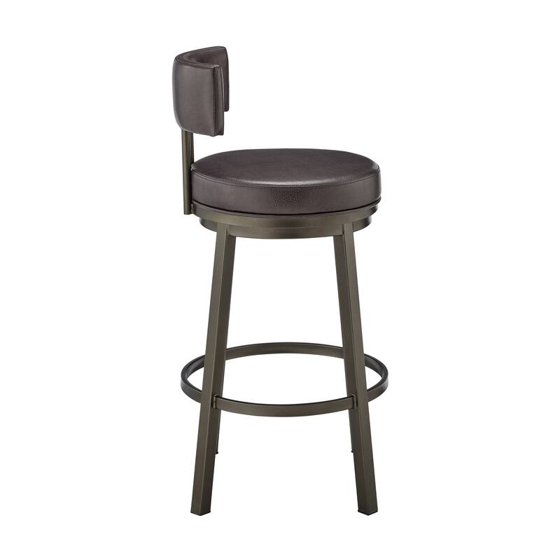 Dalza Faux Leather and Metal 360 Swivel Bar or Counter Stool