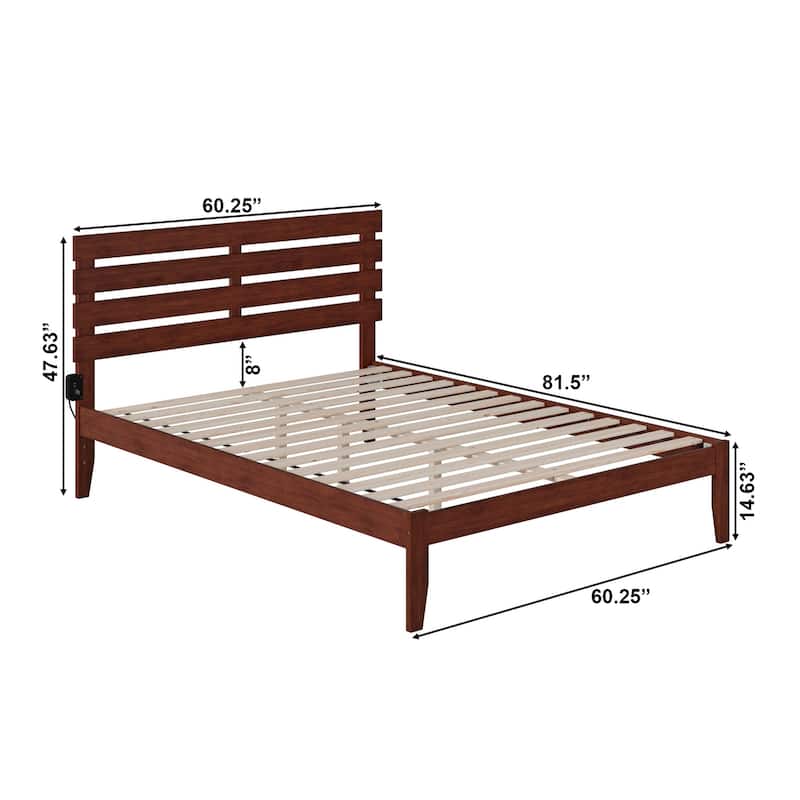 Oxford Platform Bed with USB Charger