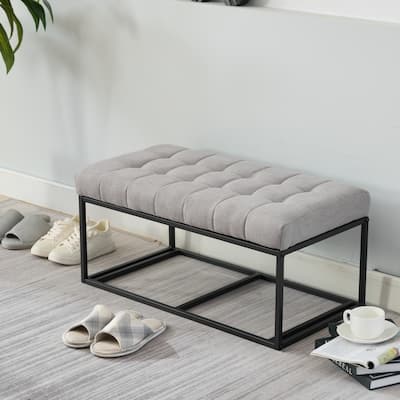 Storage Ottoman Bench, Foot Rest with Legs, 16 x 30 x 16.1 Inches, End of Bed Bench