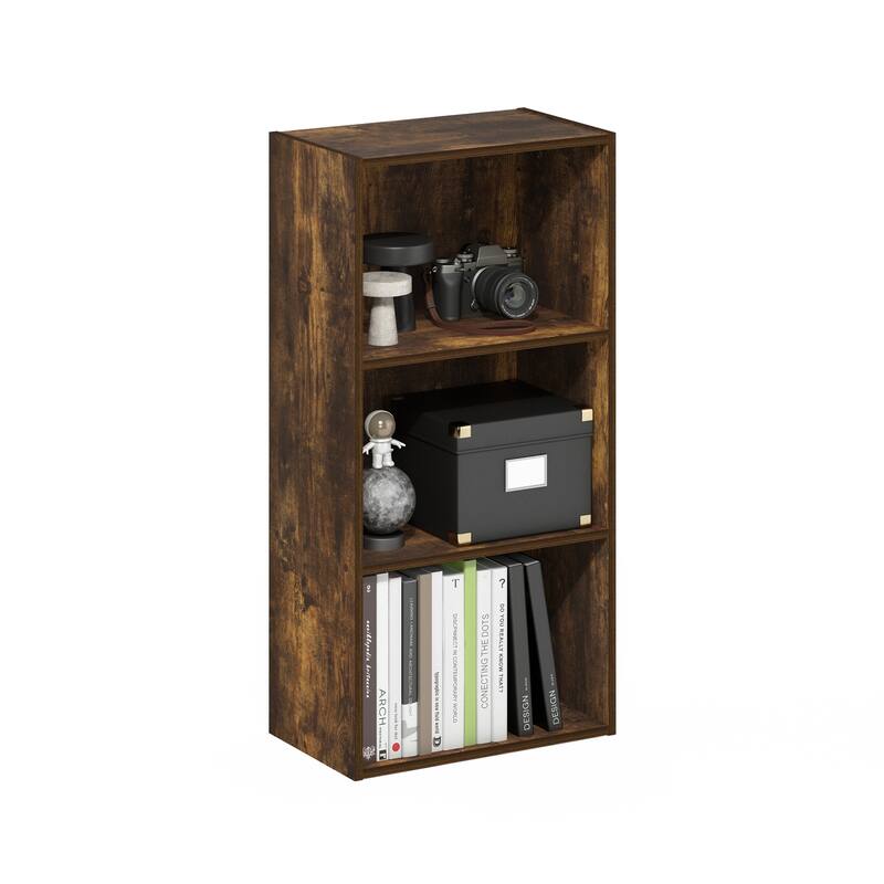 31.4 in. Tall Pine Wood 3-Shelf Bookcase