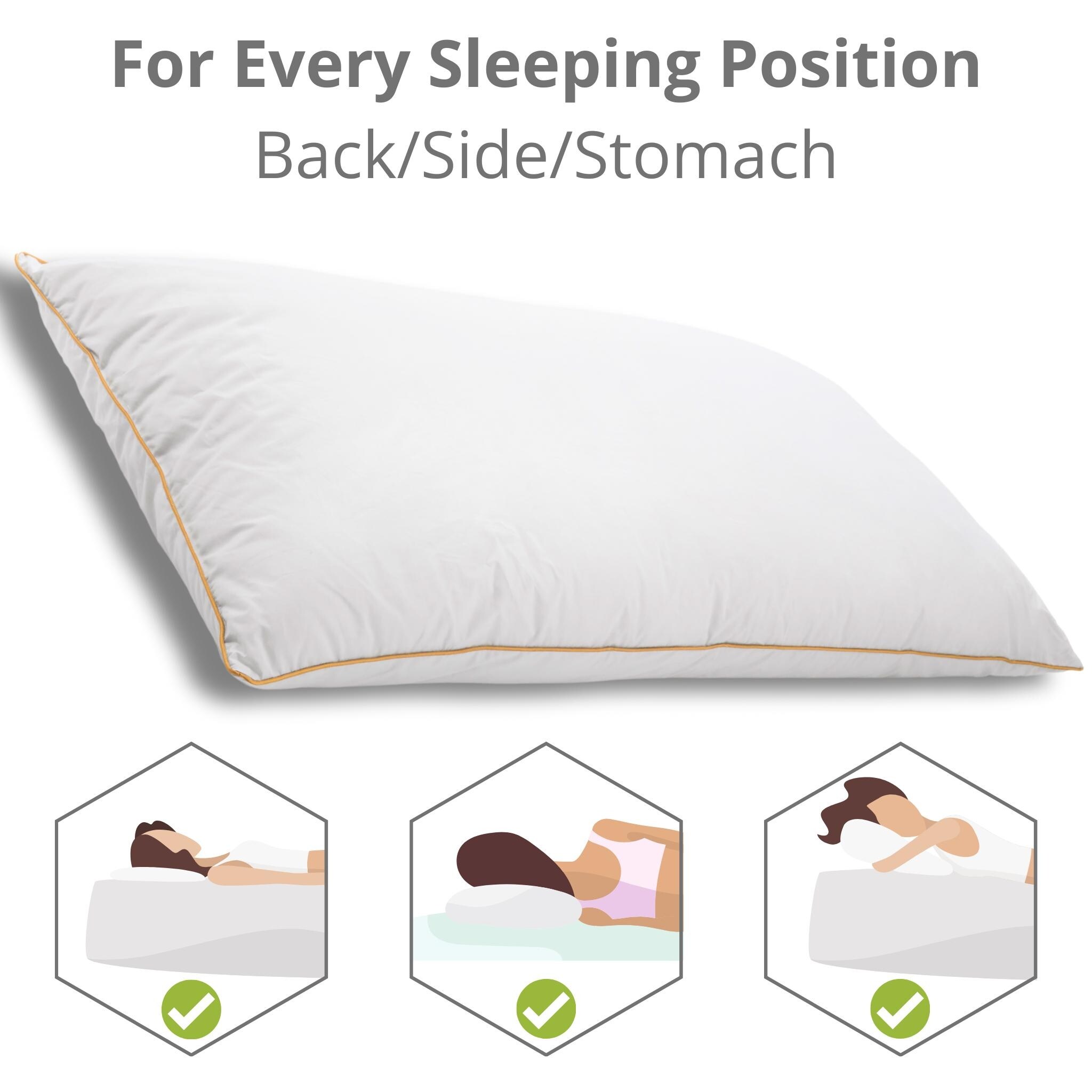 Luxe Down and Feather Pillow Queen 20x36 Inches - Premium