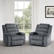 preview thumbnail 1 of 101, Overstuffed Cotton Corduroy Manual Pushback Recliner with Wide Armrest Dark Gray Corduroy/2-Piece