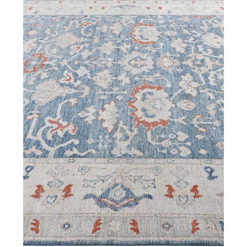 Oushak One-of-a-Kind Hand-Knotted Area Rug - Blue - 8' 10" x 12' 1"