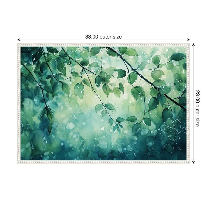 The Forest Greens by Tradelink inhouse artist Framed Canvas Wall Art Print - 33 x 23 in
