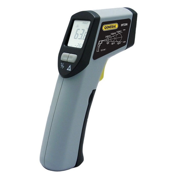 Mid-Range Heat Seeker Digital Thermometer, Gray - General Tools IRT207