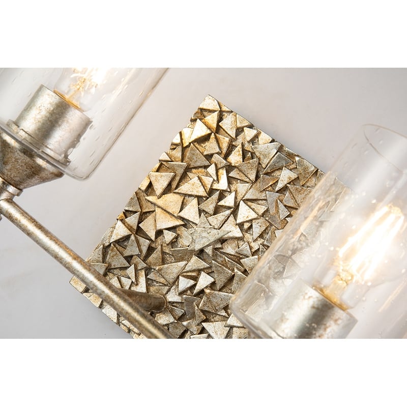 Antique Silver 2 Light Vanity Lighting Fixture