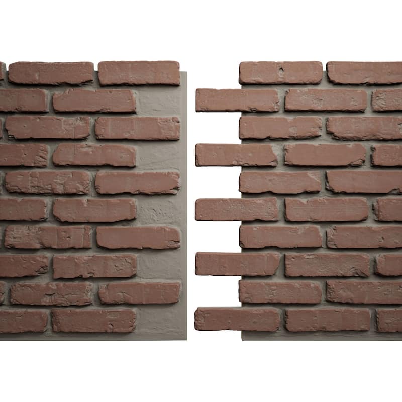 EverStone Aged Brick Faux Brick Panel, 46 7/8"W x 27"H x 1 1/4"D