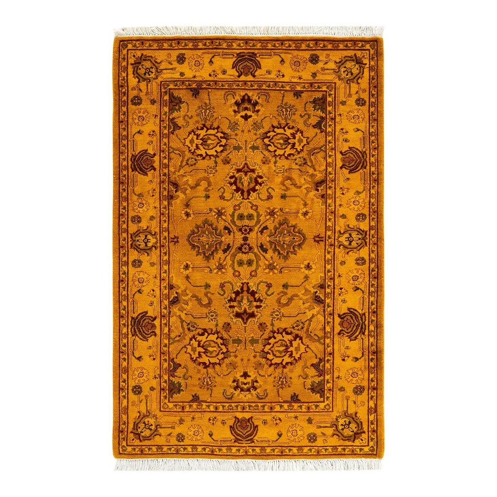 Overdyed, One-of-a-Kind Hand-Knotted Area Rug - Gold - 2' 8" x 4' 2"