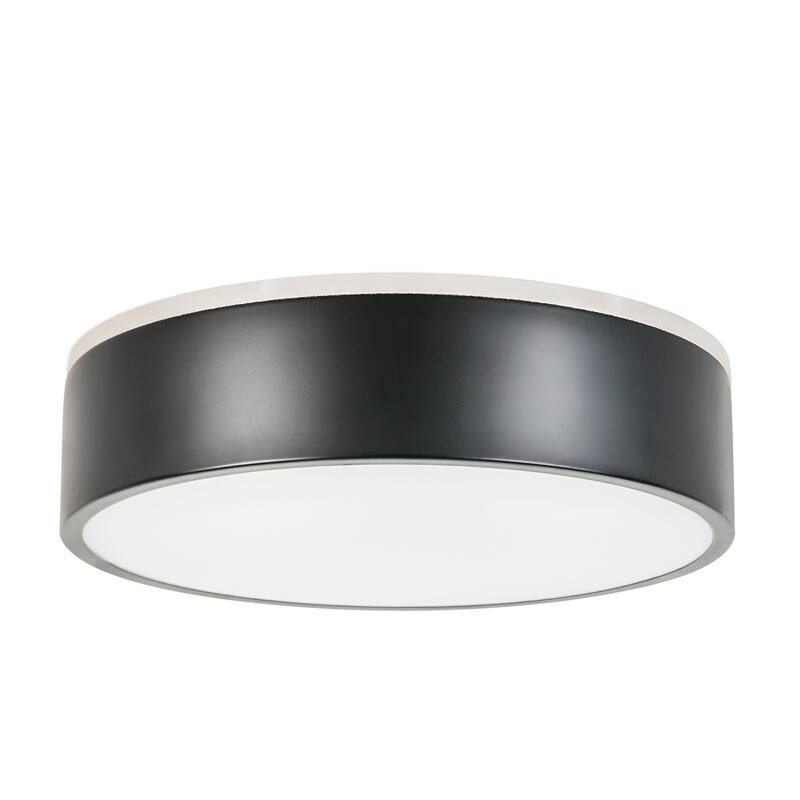 11.81 in. Modern Drum Metal Integrated LED Flush Mount Ceiling Light