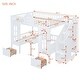 preview thumbnail 54 of 52, Bunk Bed Turn into Upper Bed & Down Desk w/ 2 Drawers & Storage Stairs