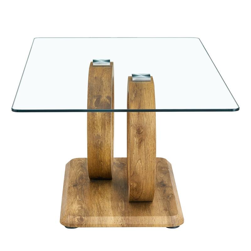 Glass Top Coffee Table with MDF Base for Living Rooms and Lounge Areas