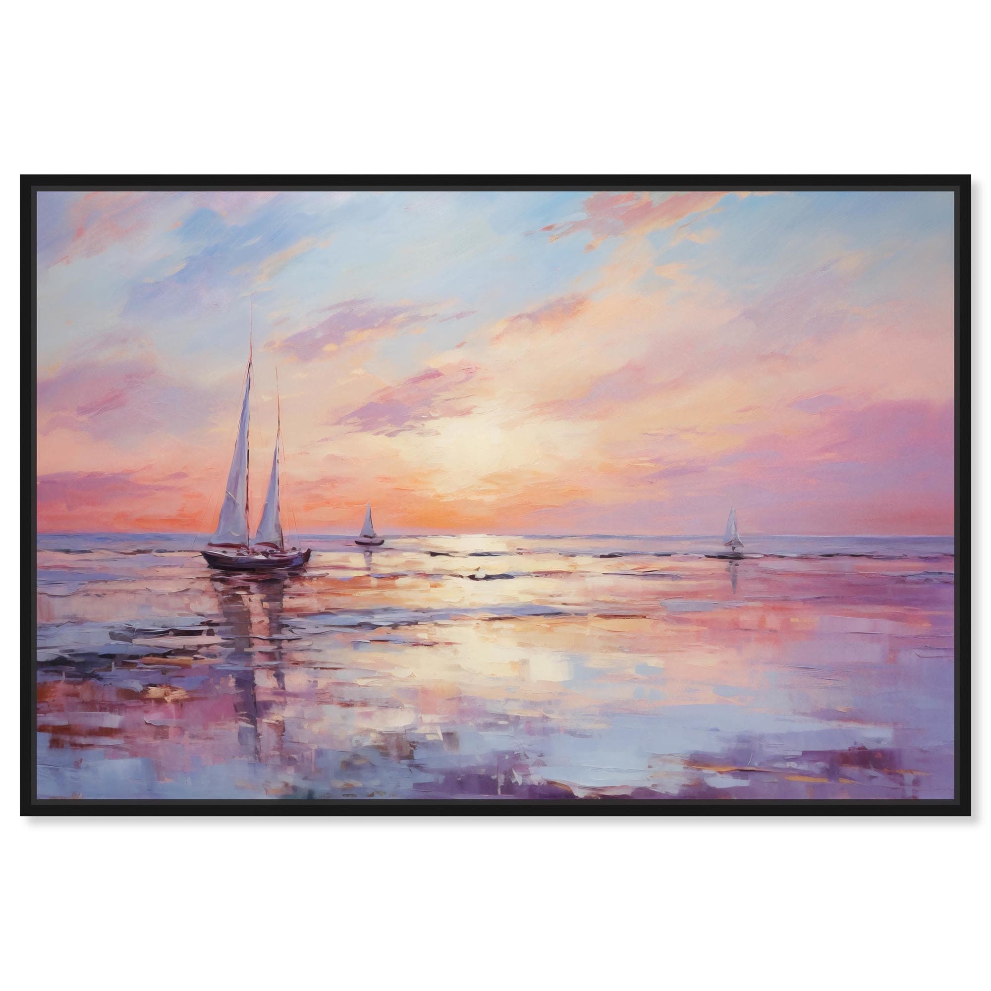 Sunset Sailing Canvas Glam Beach Wall Art by Art Remedy