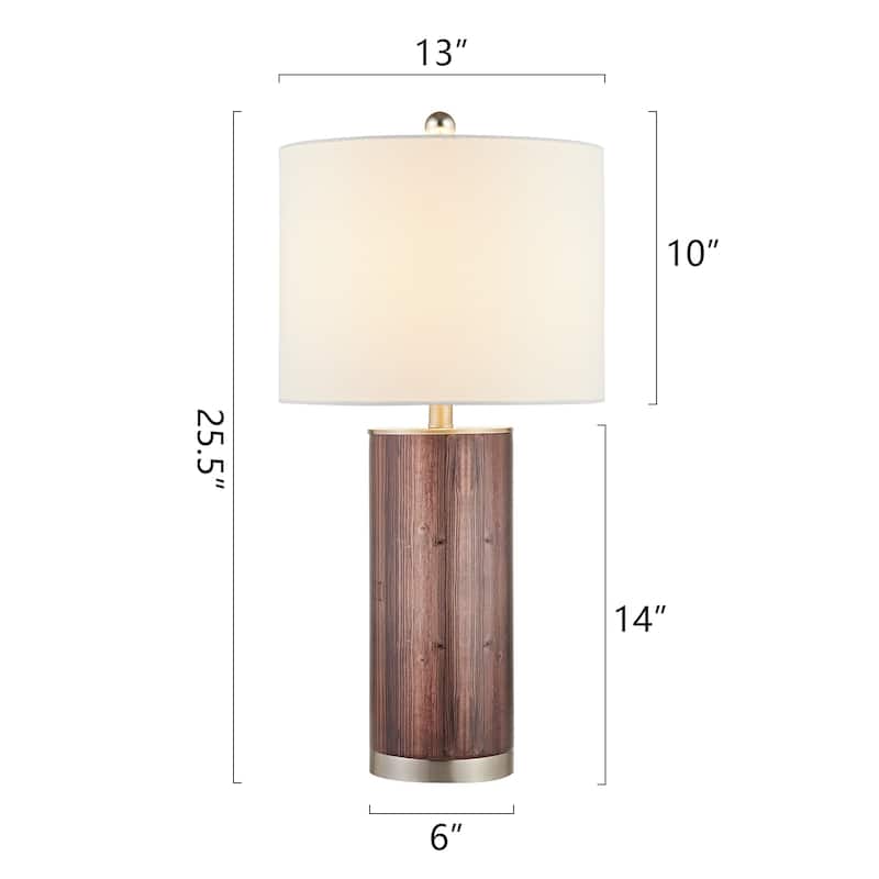 25.5" Blue/Nickel Bedside Table Lamp Set (Set of 2)