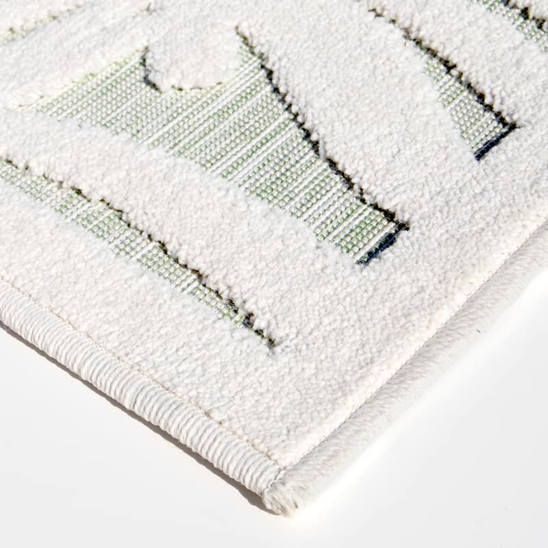 Orian Rugs Boucle Breezy Palms White High Low Indoor Outdoor Area Rug