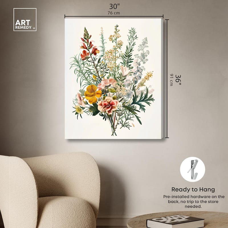 Quaint Bouquet Canvas by Art Remedy, Gallery Wrapped