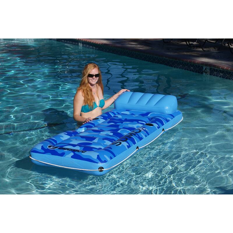 81-Inch Inflatable Blue Camouflage Sumo Sized Swimming Pool Raft - 81"