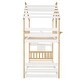 preview thumbnail 7 of 10, Play House Bed Twin Over Twin Bunk Bed with Storage Stairs, Round Window, Guard Rail, Decorative Shelf and 2 Tone Finish