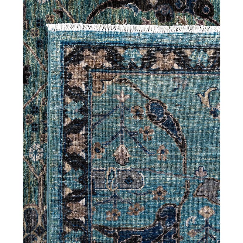 Serapi One-of-a-Kind Hand-Knotted Area Rug - Green - 8' 3" x 9' 9"