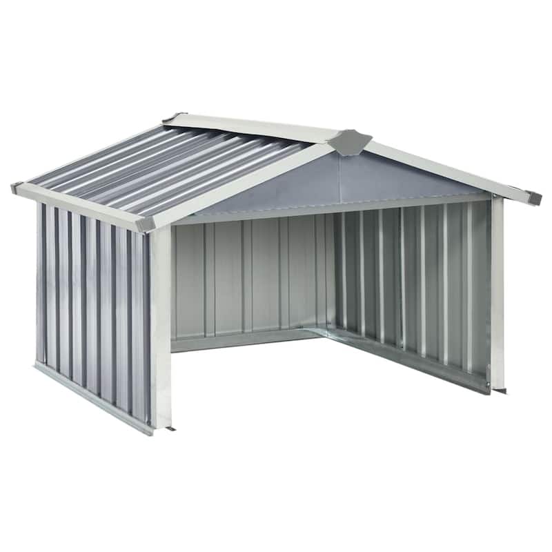 vidaXL Garden Robot Lawnmower Shed Storage House Patio Garage Galvanized Steel