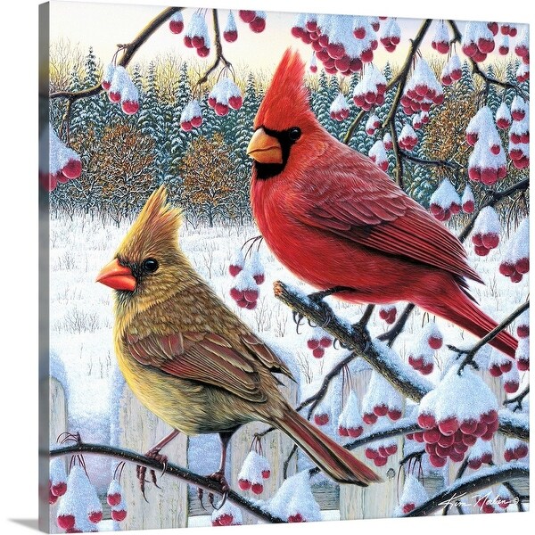 "Winter Cardinals" Canvas Wall Art
