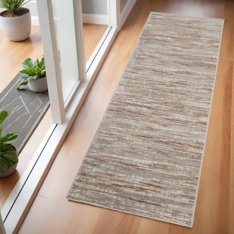 Power Loomed Abstract Modern Non Skid Stain Resistant Low Pile Area Rug - 72' X '24' X '0.25 - 72' X '24' X '0.25 - Gray - Runner
