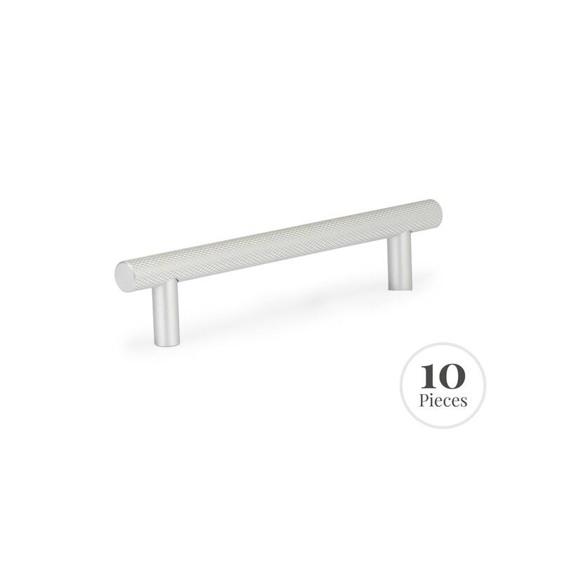 Confluence 10-Pack Cabinet Knurled Pull for Kitchen - Brushed Nickel