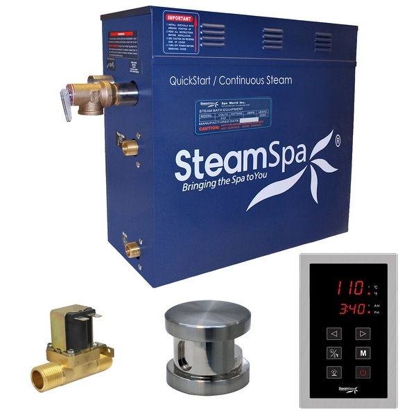 SteamSpa OAT600-A Oasis 6 KW QuickStart Acu-Steam Bath Generator Package with Built-in Auto Drain and Touch Controller