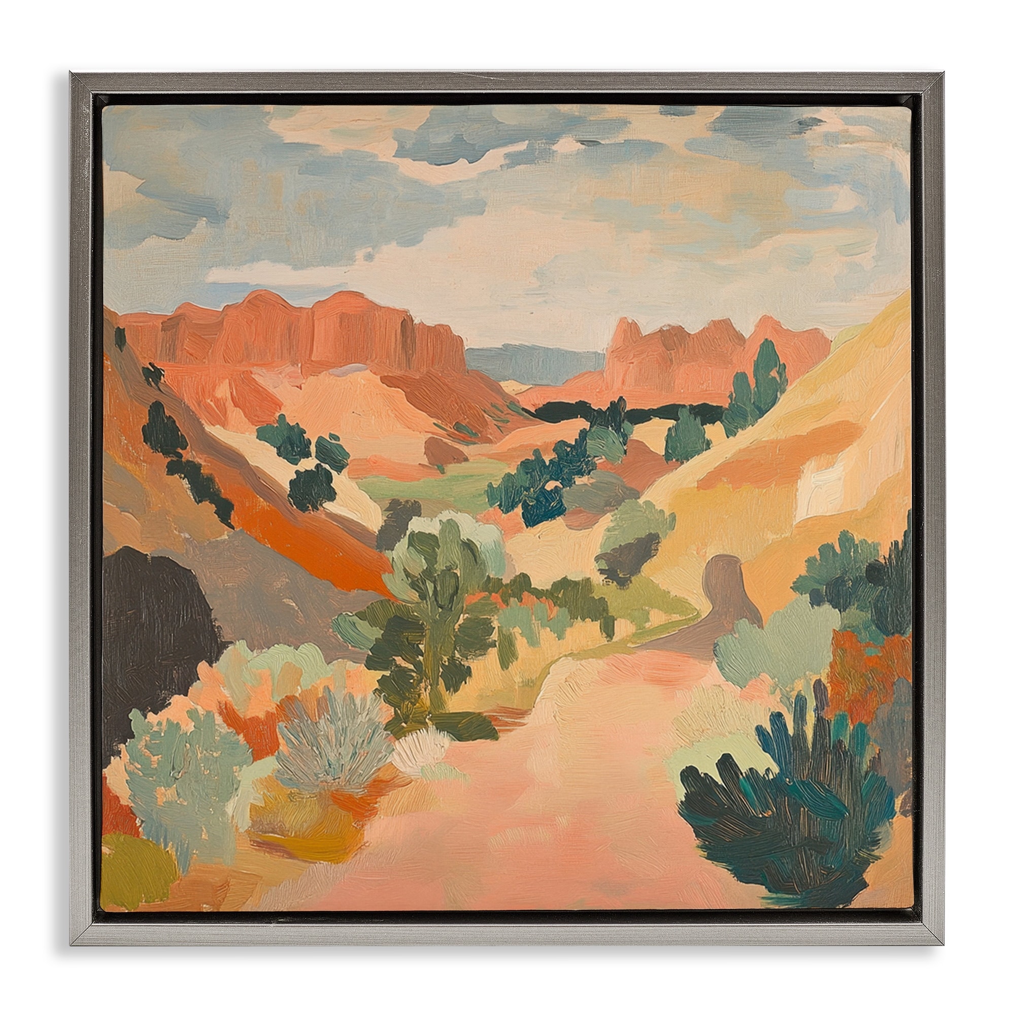 Stupell Abstract Desert Scene Framed Floater Canvas Wall Art Design By Petal Prints Design