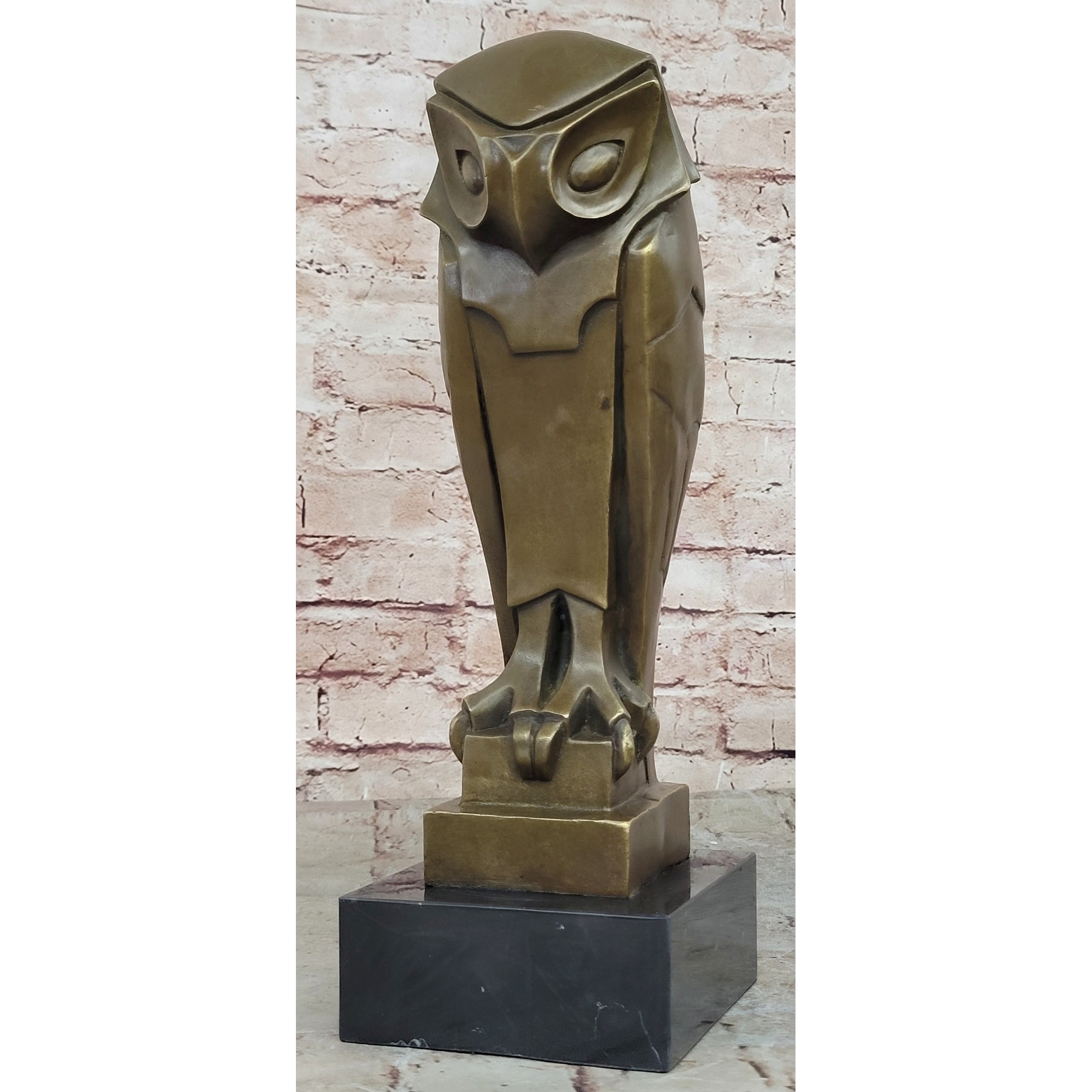 Art Deco Owl Pure Vienna Bronze Statue On A Marble Base Figurine Sculpture Gift