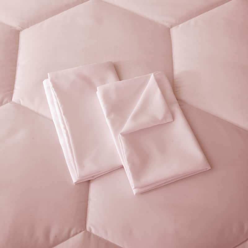 Better Style Home Oversized Microfiber Honeycomb Comforter Sets
