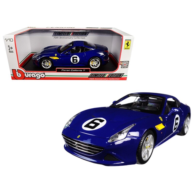 blue ferrari toy car