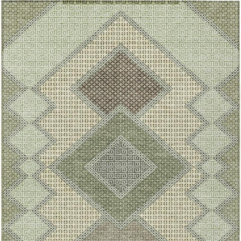HomeRoots Geometric Transitional Rectangle Outdoor Rug