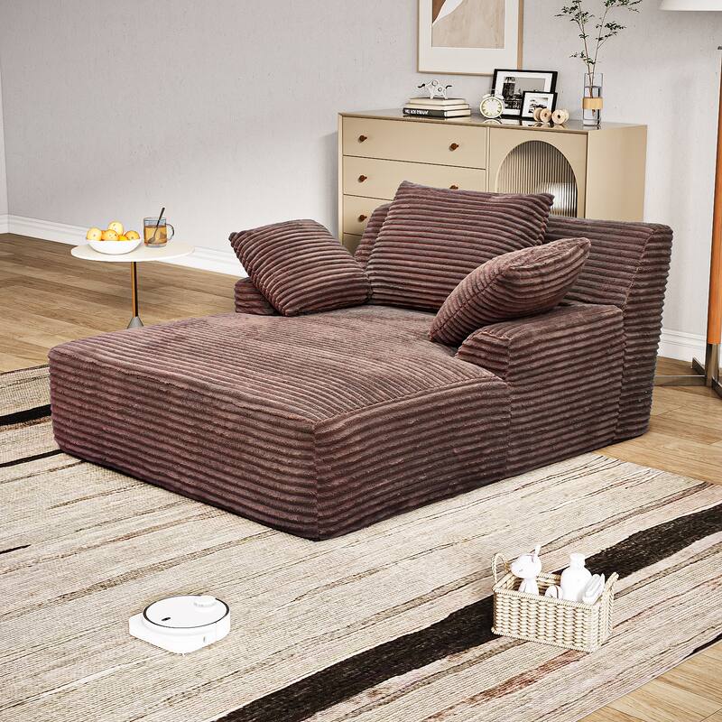 Chaise Lounge Chair, Oversized Fluffy Sleeper Sofa Couch, Sofa Bed Recliner Chair for Living Room
