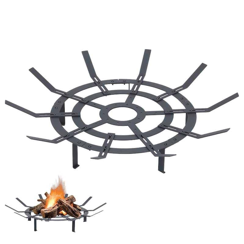 Aoodor 21"-31" Adjustable Fire Pit Grate - Black