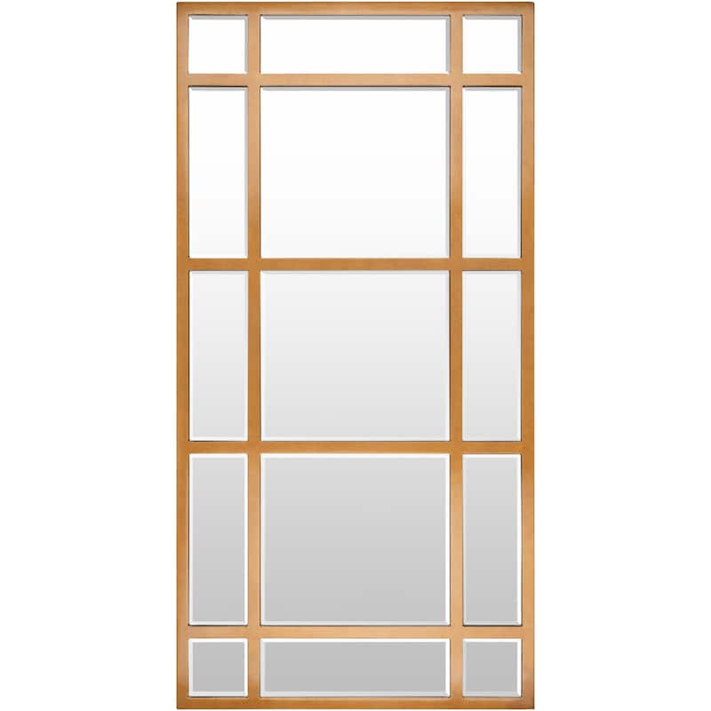 Adara Paned Gold Mirror - 47"H x 24"W - 47"H x 24"W - Gold