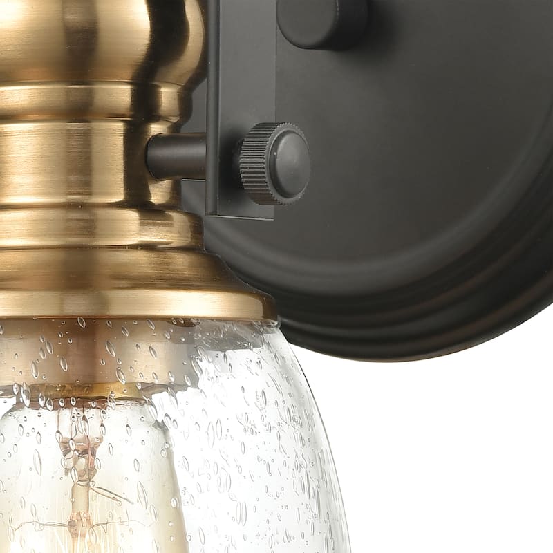 Elk Home Chadwick Oiled Bronze With Seedy Glass 1 Light Vanity Light