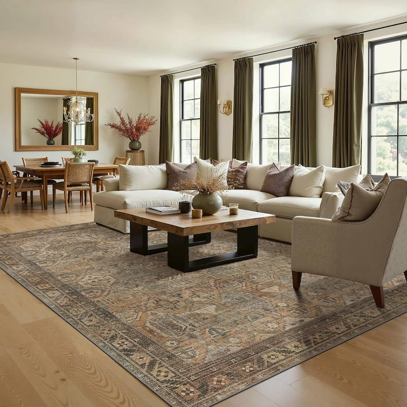 Mcow EverEase Collection Low Pile Machine Washable Non-Slip Area Rug