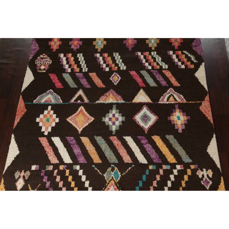 Tribal Oriental Moroccan Dining Room Area Rug Wool Hand-knotted Carpet - 9'0" x 11'6"