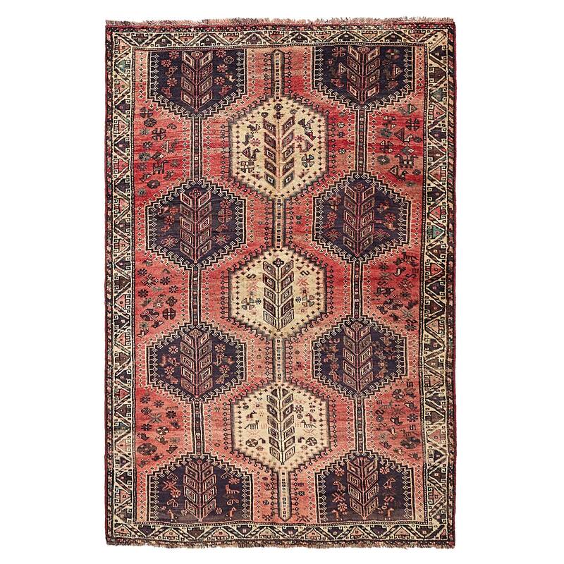 ECARPETGALLERY Hand-knotted Melis Vintage Light Red Wool Rug - 5'4 x 7'11